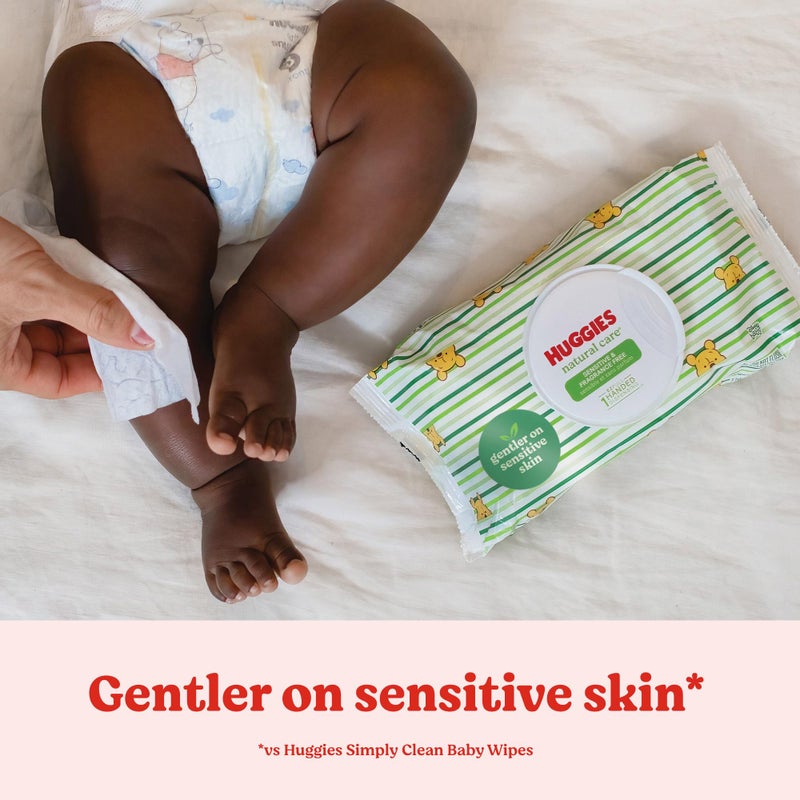 هجيز Huggies Natural Care Sensitive Baby Wipes, Unscented, Hypoallergenic, 6 Flip-Top Packs (288 Wipes Total) - Image 4