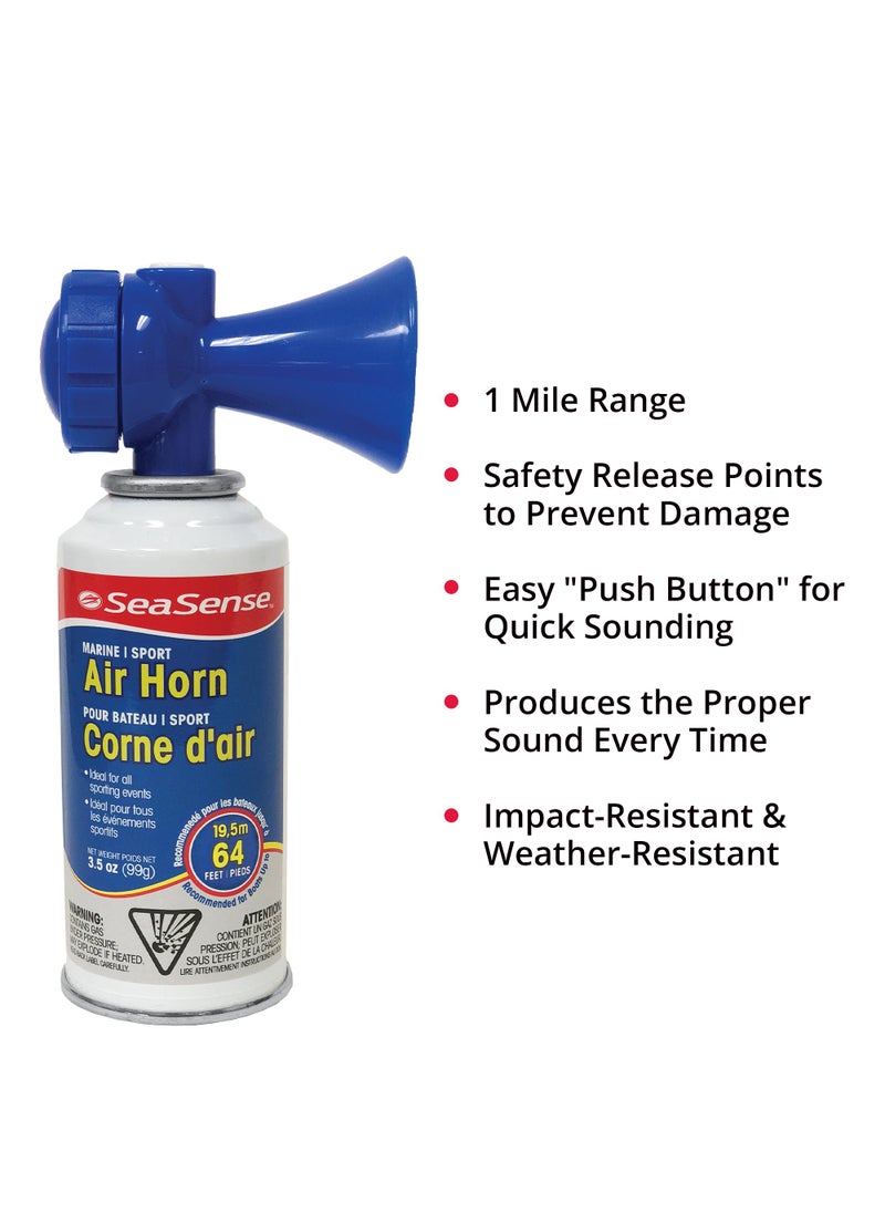 SeaSense SeaSense Air Horn – Large Size (3.5 oz), 118 dB – Loud 1 Mile Range, Meets EPA & USCG Standards – Great for Boat & Marine Safety, Ideal for Sporting Events Such as Football & Soccer  - Image 3