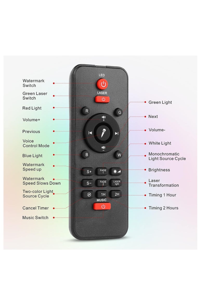 LED Star Light Projector, Baytion Starry Night Lights & Rotating Ocean Wave Music Projection Lamp with Remote Control Bluetooth Speaker for Kids Room Bedroom, Living Room Decoration - Image 5