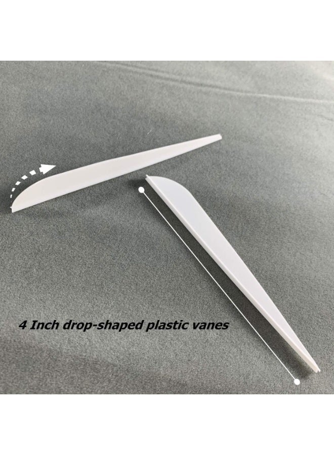 jaexest 4 Inch Plastic Arrow Vanes for Archery, 50-Pack White Fletching for DIY Arrow Building, Hunting Target Practice & Traditional Sport – Durable & Lightweight - Image 2