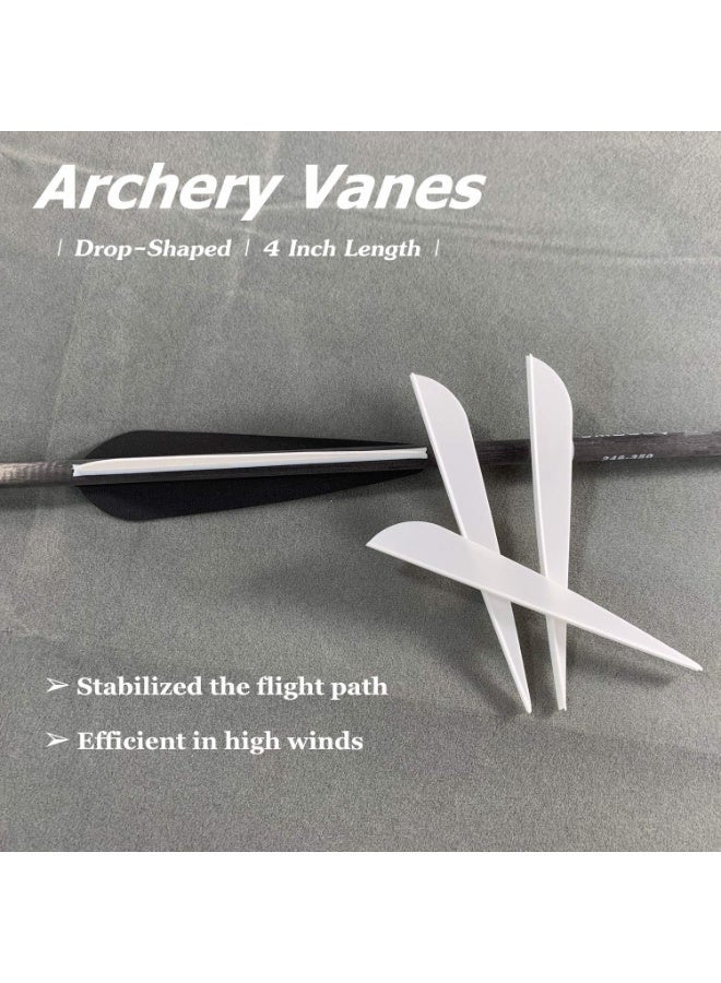 jaexest 4 Inch Plastic Arrow Vanes for Archery, 50-Pack White Fletching for DIY Arrow Building, Hunting Target Practice & Traditional Sport – Durable & Lightweight - Image 3