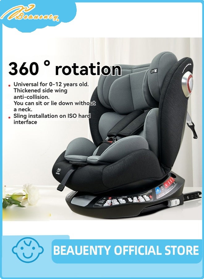 بيوينتي مقعد سيارة سلامة الطفل للرضيع / الأطفال مع واجهة ISOfix ، مقعد سيارة دوار 360 درجة مع تسخير سلامة 5 نقاط ومساند رأس قابل للتعديل - Image 1