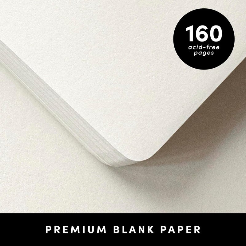 ببرج دفتر يوميات PAPERAGE فارغ، (فيروزي)، 160 صفحة، مقاس متوسط 5.6 بوصة × 8 بوصة - ورق سميك 100 جرام – دفتر يوميات بغلاف صلب للعمل، المدرسة، تدوين الملاحظات أو الرسم - Image 4