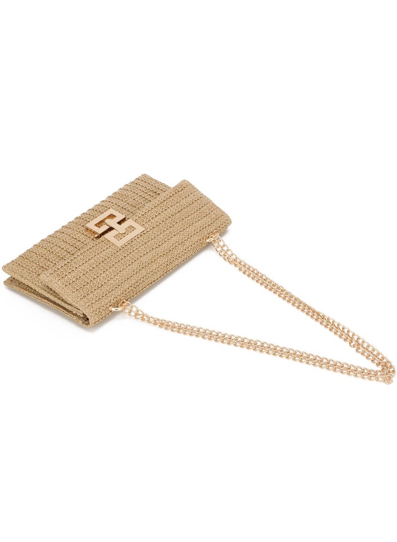 SYOSI Straw Clutch Purses for Women, Summer Beach Rattan Handbag, Boho Woven Envelope Wallet, Fold-Over Chain Crossbody Shoulder Bag, Evening Bag for Casual or Formal Outfits - Image 4