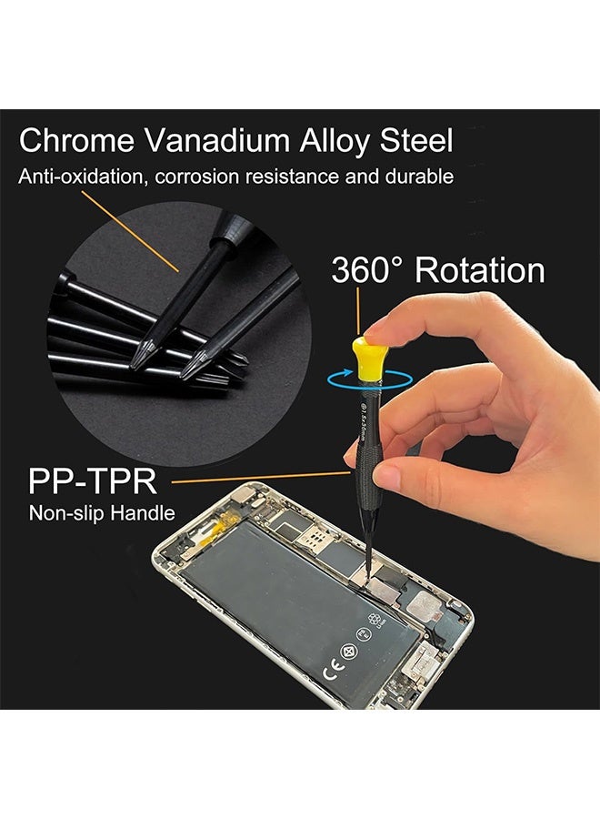 18 PCS Mini Precision Screwdriver Set With Case - Magnetic Small Flathead Phillips Pentalobe Torx Star Screwdriver and Tweezers - Small Magnetic Screwdriver Tool Kit - Image 4
