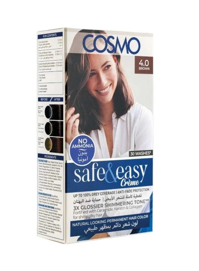 كوزمو صبغة شعر دائمه خالية من الامونيا  4.0  بني 50 ملي