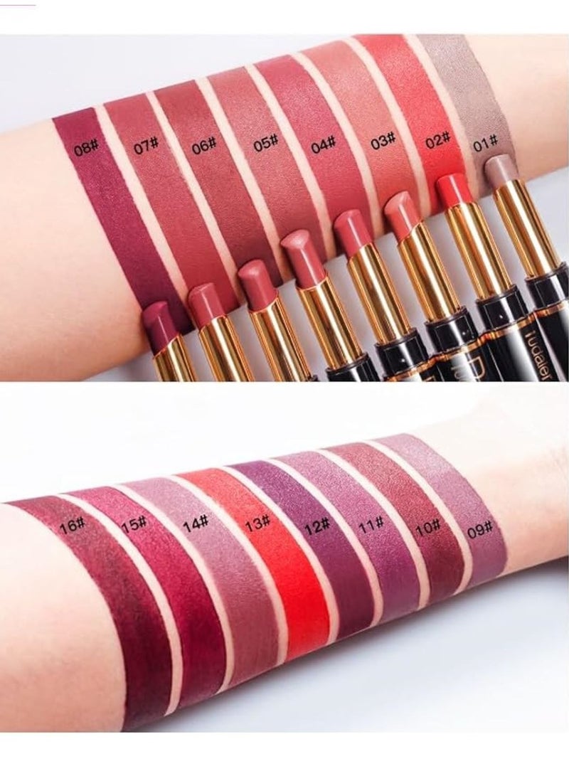 pudaier Double Head Matte Lipstick + Lip Liner Pen Set 2 In 1 One Step Lips Makeup Waterproof Long Lasting Lipstick Durable Nude Velvet Lipstick Pen,One Size 10#  - Image 4