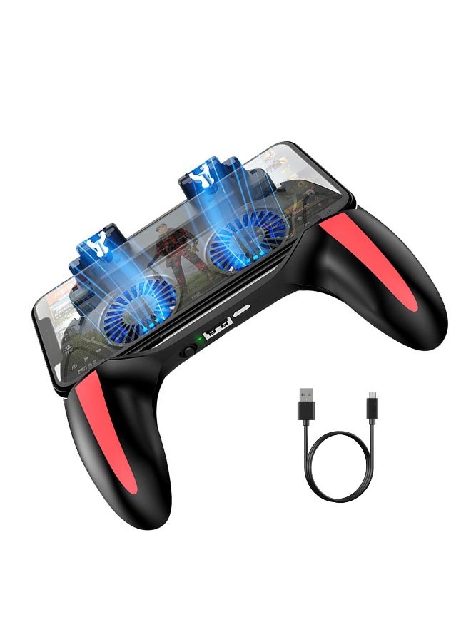 Mobile Game Controller with 5000mAh Power Bank  Cooling Fan, Phone Game Controller with L1R1 Triggers Joystick for PUBG/Call of Duty/Fortnite, Phone Gaming Grip Gamepad for 4.7-7 Android iOS Phone - Image 1