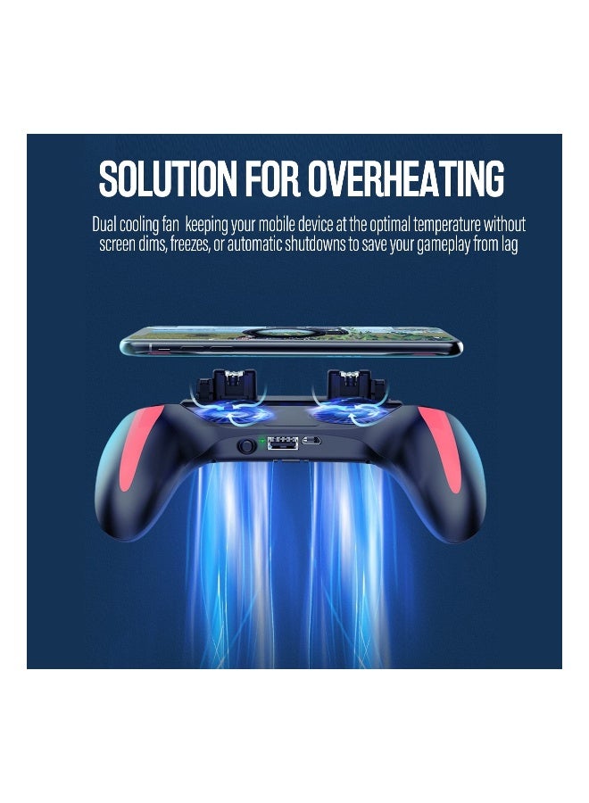 Mobile Game Controller with 5000mAh Power Bank  Cooling Fan, Phone Game Controller with L1R1 Triggers Joystick for PUBG/Call of Duty/Fortnite, Phone Gaming Grip Gamepad for 4.7-7 Android iOS Phone - Image 3