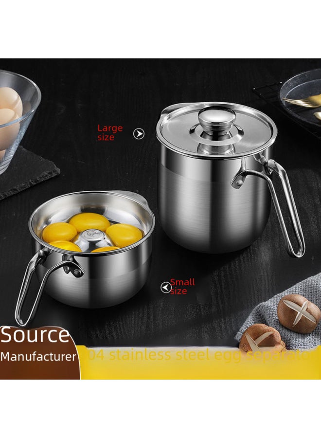 304 Stainless Steel Egg Separator Bucket Egg White Separation Beater Baby Food Pot Frying Pan-Specifications:Large Egg Separator  - Image 2