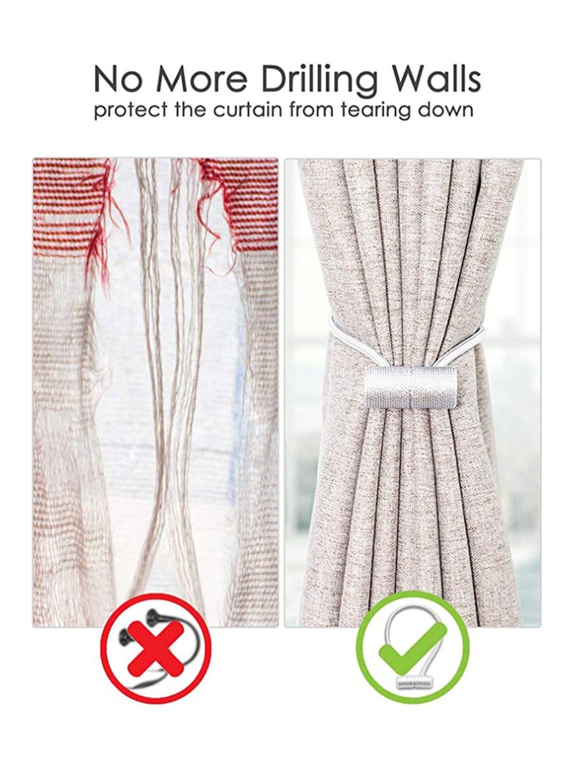 Peachjoy رباط ستائر مريح، 2 قطعة مع مغناطيس أكبر مطور، حامل ستائر مغناطيسي زخرفي لعلاج النوافذ المعتمة/الرقيقة - أسود، ستائر النوافذ للمنازل والمكاتب - Image 5