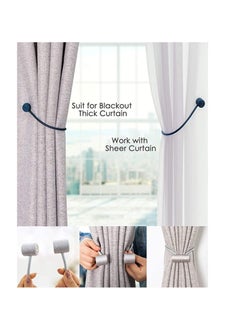 Peachjoy Convenient, 2pcs Curtain Tiebacks Drapery Tiebacks with Upgraded Larger Magnet, Decorative Magnetic Curtain Holdback for Blackout/Sheer Window Treatment-Black, Home and Office Window Drapery  - Image 4