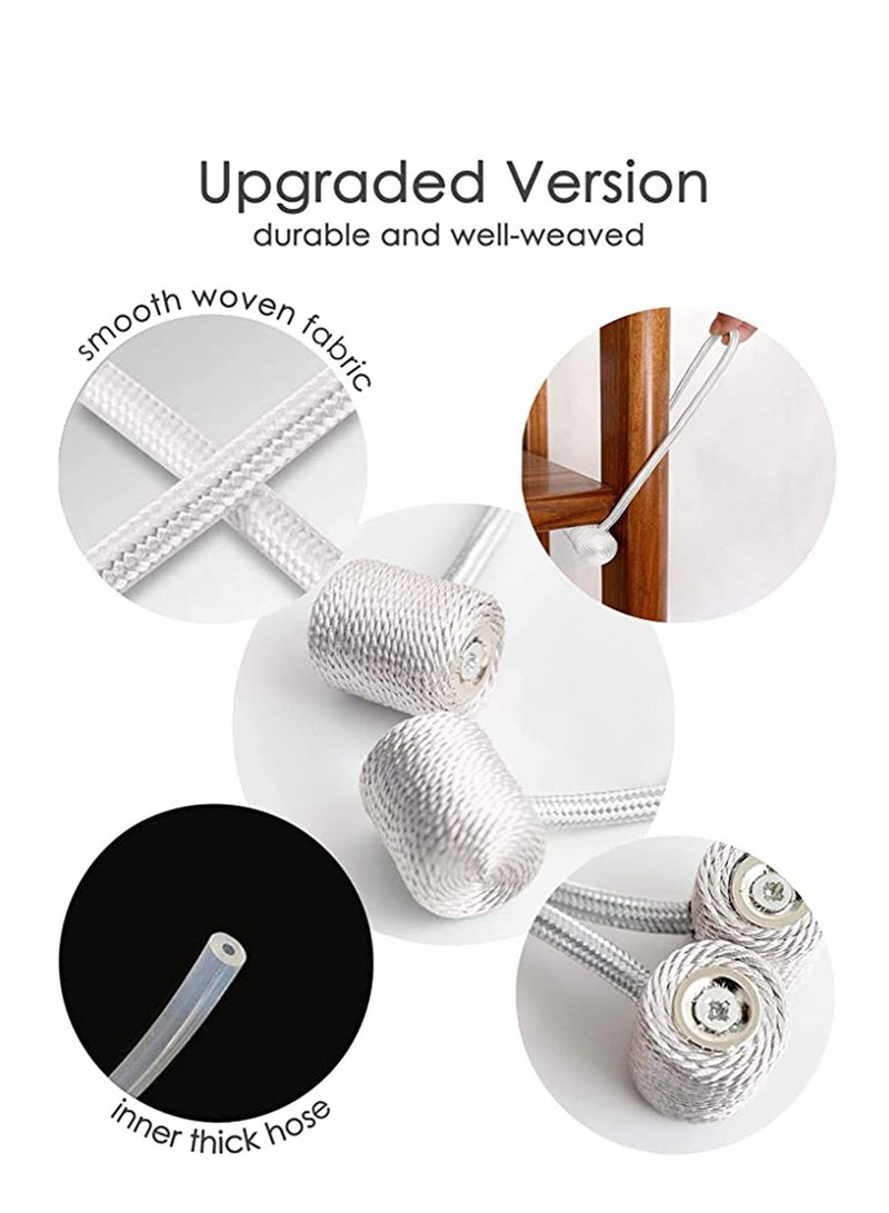 Peachjoy رباط ستائر مريح، 2 قطعة مع مغناطيس أكبر مطور، حامل ستائر مغناطيسي زخرفي لعلاج النوافذ المعتمة/الرقيقة - أسود، ستائر النوافذ للمنازل والمكاتب - Image 3