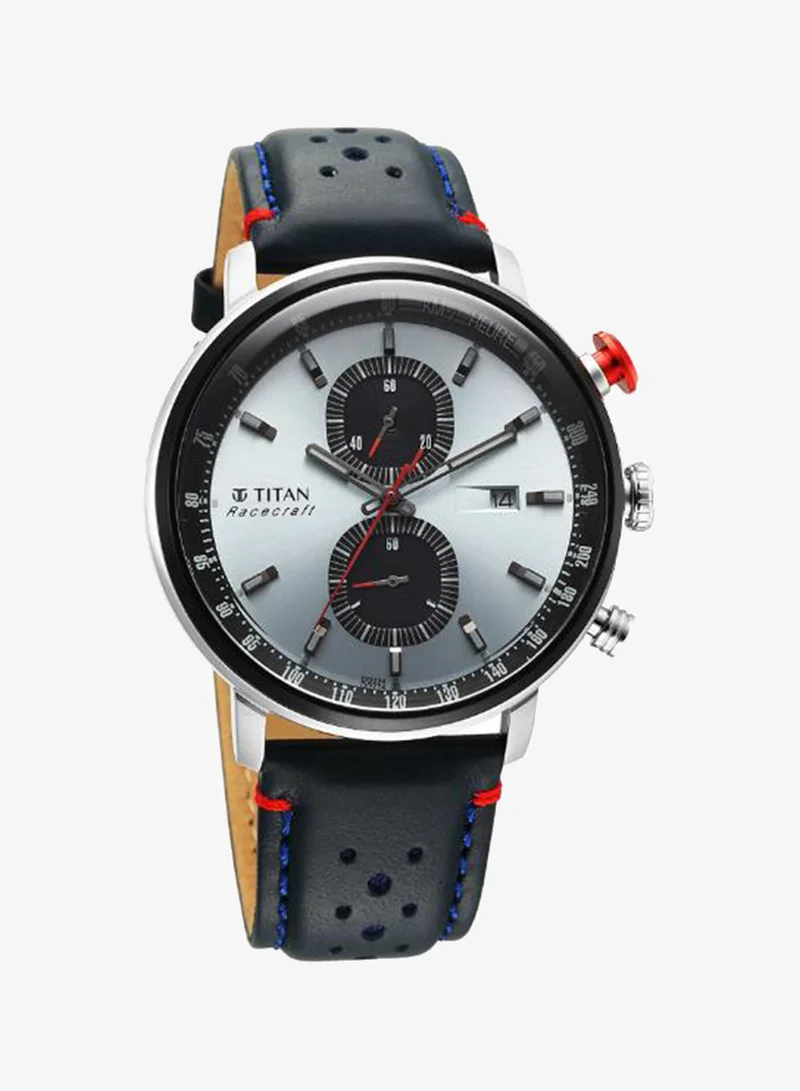 تيتان Men's Leather Chronograph Watch 1857KL02 - 44 mm