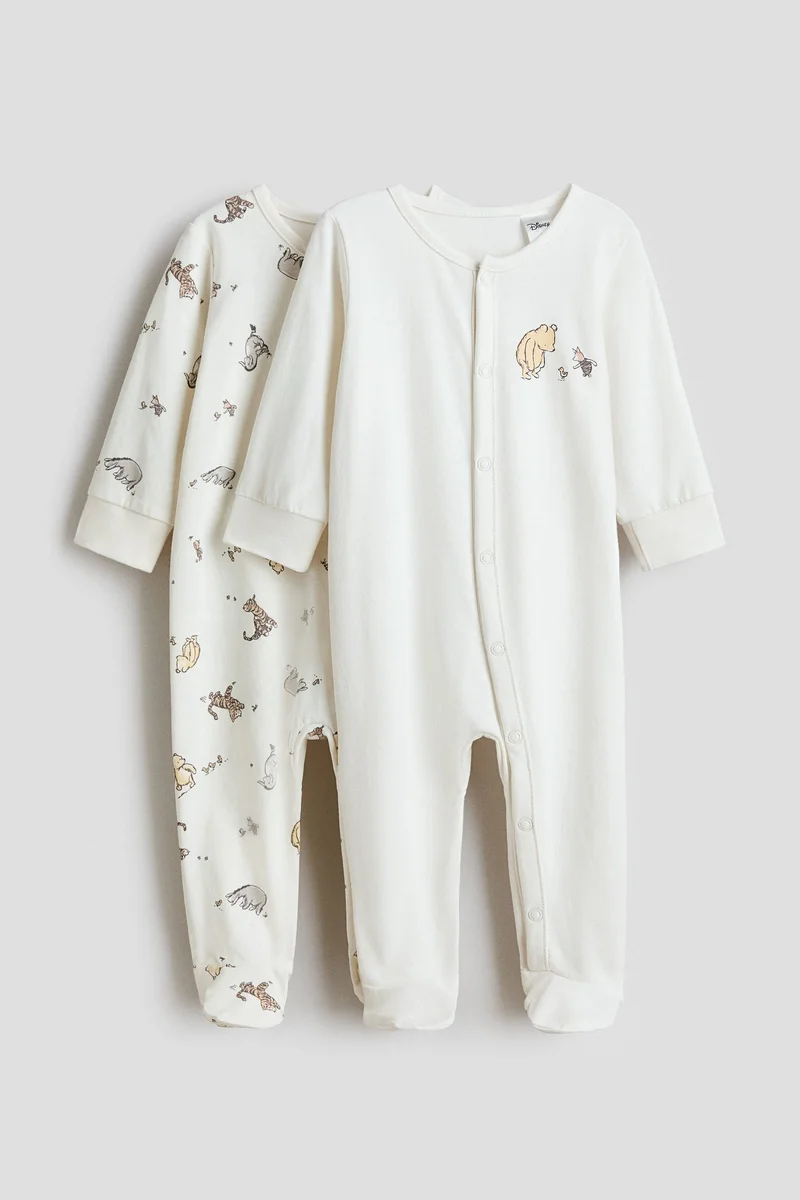 H&M 2-pack sleepsuits with full feet