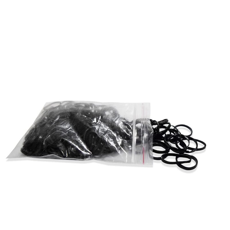 Tandem Small Elastics Stretchy Hair Tie Ponytail Hair Rubber Band Black 500 pcs Pack of 1 - Image 1