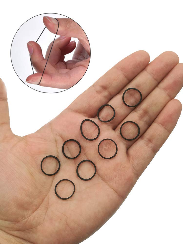 Tandem Small Elastics Stretchy Hair Tie Ponytail Hair Rubber Band Black 500 pcs Pack of 1 - Image 2