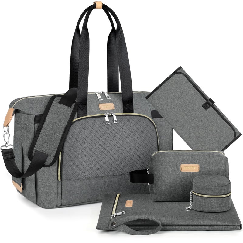 ITIEZY Diaper Bag Tote for Baby 7Pcs - Large Mommy Bag with Portable Changing Pad, Pacifier Case and Organizer Pouches, Multifunctional Hospital Bags for Labor and Delivery Travel Baby Bag for Boy Girl - Image 1