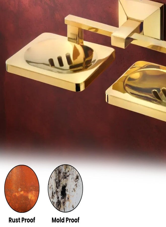LUXIUR Double Soap Stand for Bathroom and Kitchen Sink, 304 Stainless Steel Soap Case for Wall Mount, Soap Dish, Soap Holder, Gold - Image 4