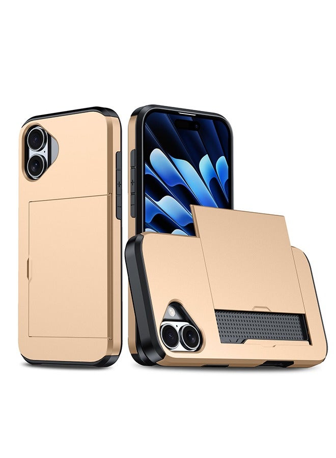 Captaintech iPhone 16 Case with Stuck, Anti-Fingerprints Anti-Scratch Cover, Dropproof Protective Cover (Golden) - Image 1