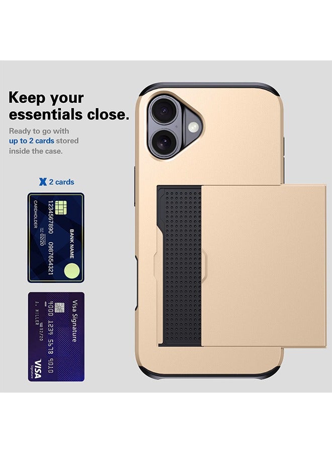 Captaintech iPhone 16 Case with Stuck, Anti-Fingerprints Anti-Scratch Cover, Dropproof Protective Cover (Golden) - Image 3