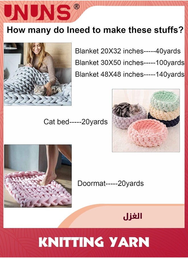UNUNS موجات غزل مكتنزة للذراع الحياكة الكروشيه صنع بطانية بيت الحيوانات الأليفة (أزرق فاتح)  - Image 2