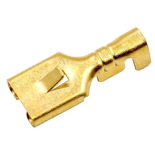 Baomain Female Spade Quick Splice Crimp Terminals 6.3mm Crimp Connector Non Insulated 100 Pcs - Image 5