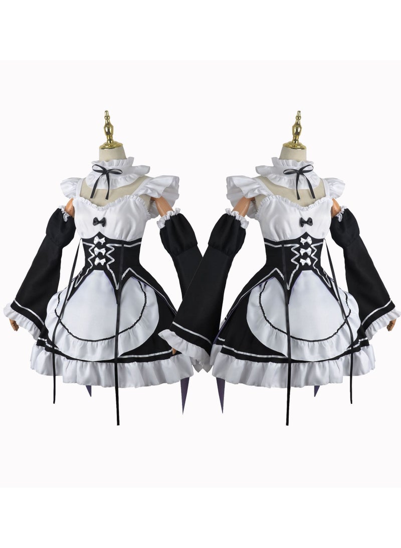Re: Zero Starting Life in Another World Rem Lam Cosplay Costume Dress Game Uniform Set  ﻿  - Image 2