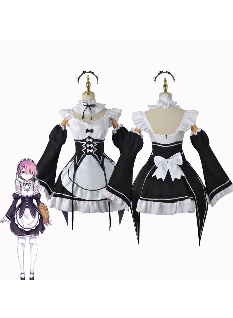 Re: Zero Starting Life in Another World Rem Lam Cosplay Costume Dress Game Uniform Set  ﻿  - Image 3