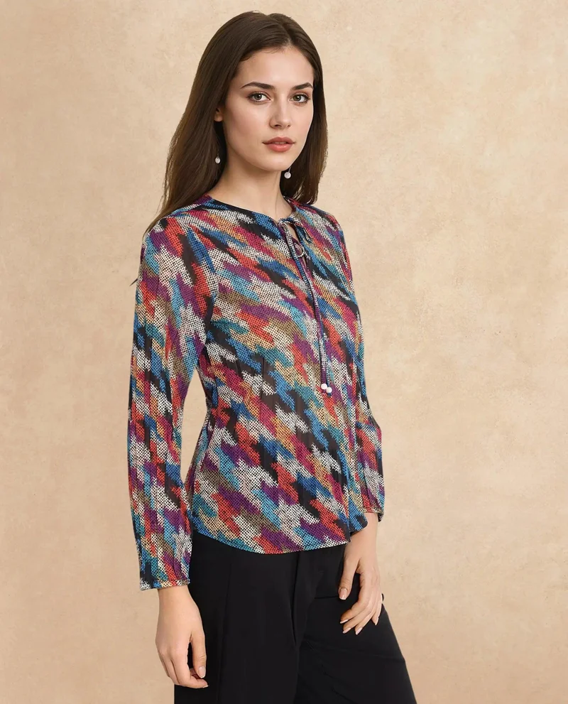 Rareism Women's Abstract Print Top