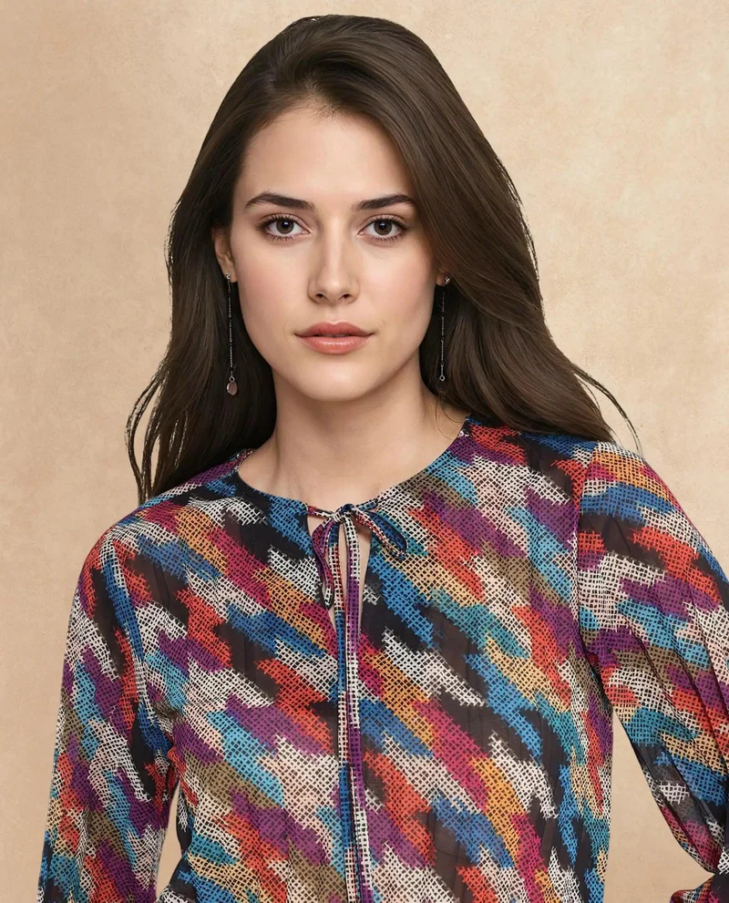 Rareism Women's Abstract Print Top