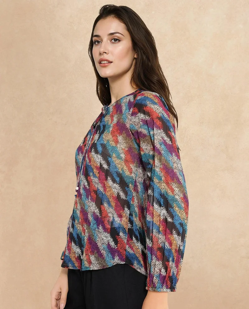 Rareism Women's Abstract Print Top