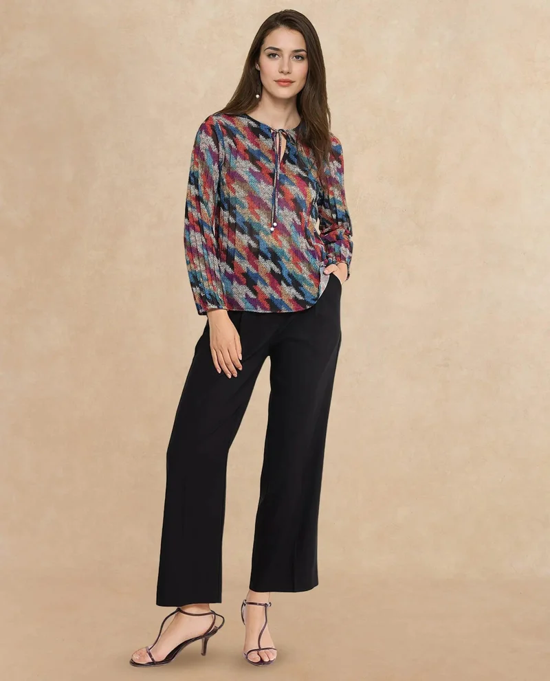 Rareism Women's Abstract Print Top