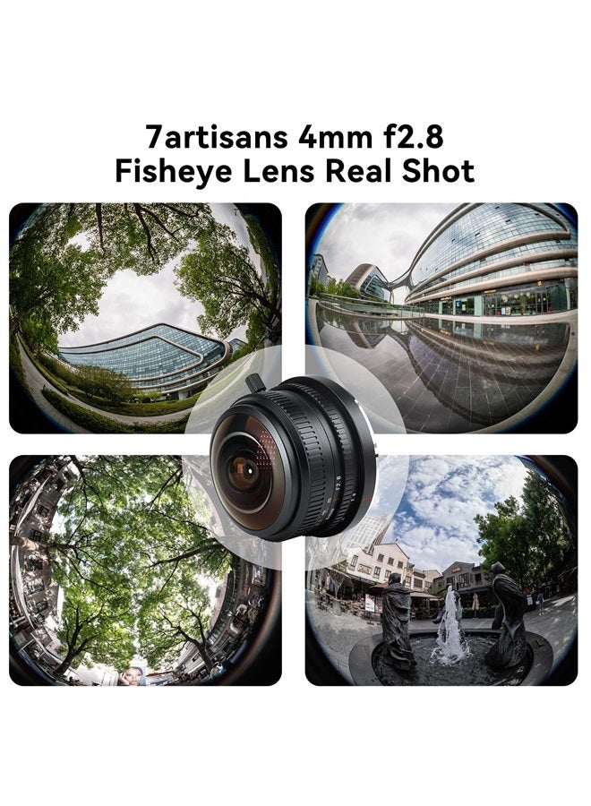 7artisans 7 Artisans 4mm F2.8 Fisheye Ultra Wide Angle Lens Manual Focus Prime Lens Compatible M4/3 Mount Mirrorless Cameras for Panasonic GH3 GH4 GF1 GM1 GM5 for Olympus E-M1 E-M5 E-M10 - Image 1