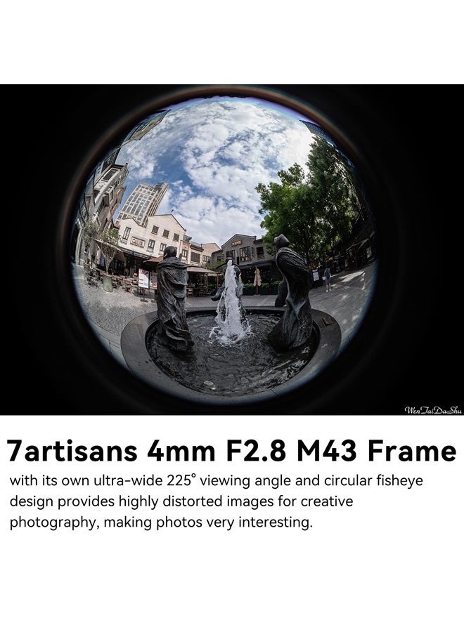 7artisans 7 Artisans 4mm F2.8 Fisheye Ultra Wide Angle Lens Manual Focus Prime Lens Compatible M4/3 Mount Mirrorless Cameras for Panasonic GH3 GH4 GF1 GM1 GM5 for Olympus E-M1 E-M5 E-M10 - Image 5