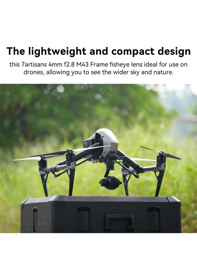 7artisans 4mm F2.8 Fisheye Ultra Wide Angle Lens Manual Focus Prime Lens Compatible M4/3 Mount Mirrorless Cameras for Panasonic GH3 GH4 GF1 GM1 GM5 for Olympus E-M1 E-M5 E-M10 - Image 5