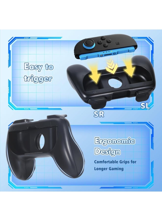 مقبضات تحكم Joy-Con لـ Nintendo Switch/OLED/Switch2 | مقبضات يد يسار ويمين مع ملحقات متوافقة | تصميم مضاد للانزلاق - Image 3