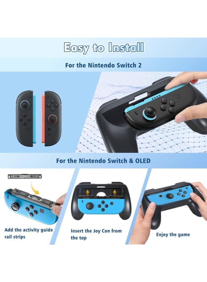 مقبضات تحكم Joy-Con لـ Nintendo Switch/OLED/Switch2 | مقبضات يد يسار ويمين مع ملحقات متوافقة | تصميم مضاد للانزلاق - Image 4