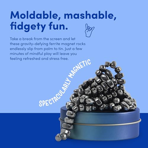 Speks Original Crags Ferrite Putty | 500+ Ferrite Stones in a Tin, Fidget Toy for Stress Relief, Sensory Desk Toy for Adults & Teens 14+ | Oil, Medium - Image 4