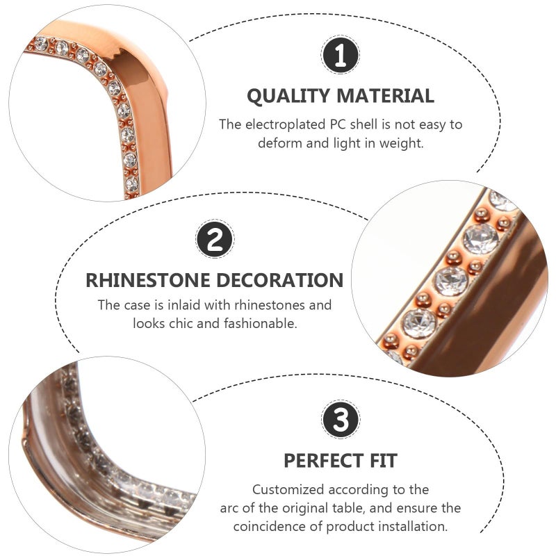 Rose Gold Electroplated Full Body Shell Case for Fitbit Watch Daily Use - Image 4