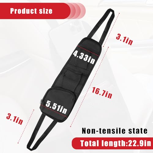 QUICTO Car Seat Storage Hanging Bag MultiPocket Seat Side Organizer Car Multifunctional Storage Mesh Net Pocket Can Hold Mobile Phone Wallet Glasses Suitable for Cars SUVs Trucks - Image 3