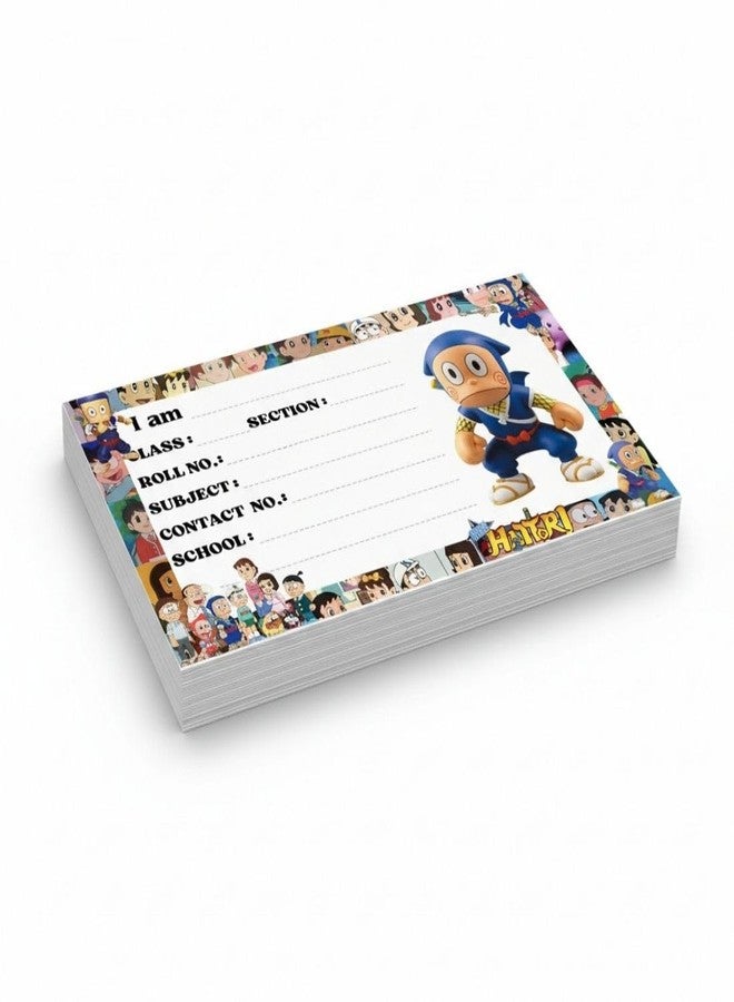 AanyaCentric 36nos Cartoon Printed Name Slip for Kids | 4 x 2 inch | Self Fill in Sticky School Labels for Notebook Register Copy - Image 4