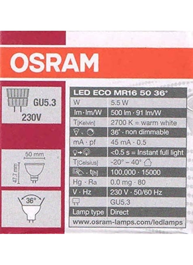 Osram Osram Led Eco Led Spotlight / 5.5W Gu5.3 Mr16 2700K 500Lm  - Image 4