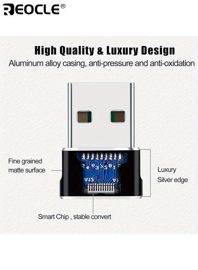 REOCLE USB to Type-C Adapter Safe Charging Fast Transfer OTG Function Portable Charger Cable Converter for Air Pods IPhone Ipad and MacBook - Image 3