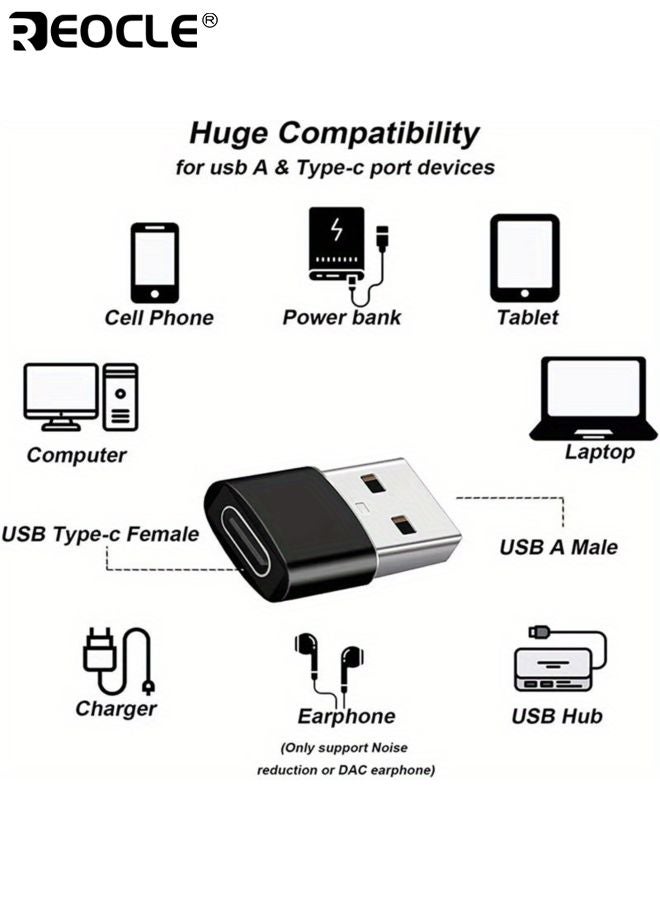 REOCLE USB to Type-C Adapter Safe Charging Fast Transfer OTG Function Portable Charger Cable Converter for Air Pods IPhone Ipad and MacBook - Image 2