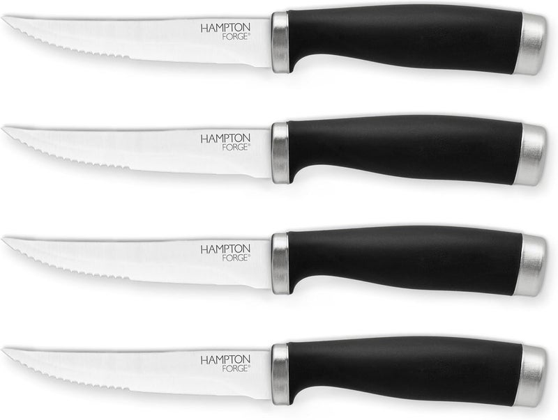 Hampton Forge Epicure–4PieceSteak KnifeSet–Black, Silver - Image 1