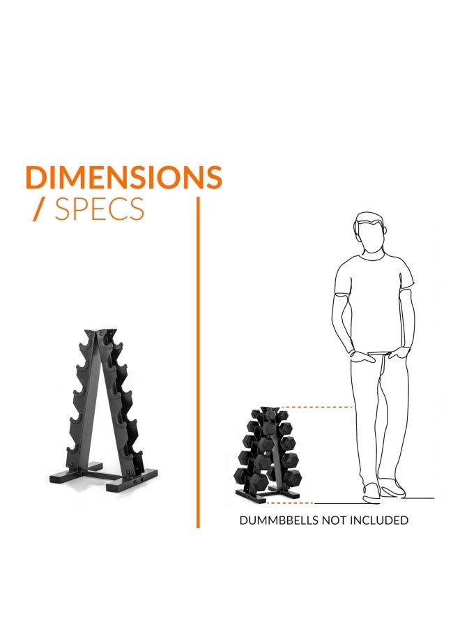 كيو حامل دمبل فقط، حامل الوزن لدمبيل الإطار الصغير المنزل صالة الألعاب الرياضية موفر المساحة (يمكن وضع خمسة أزواج من الدمبيل) - Image 5