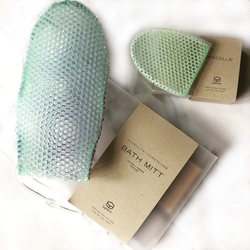 Supracor Supracor Bundle DualSided Stimulite Bath Mitt and SpaCells Facial Sponge