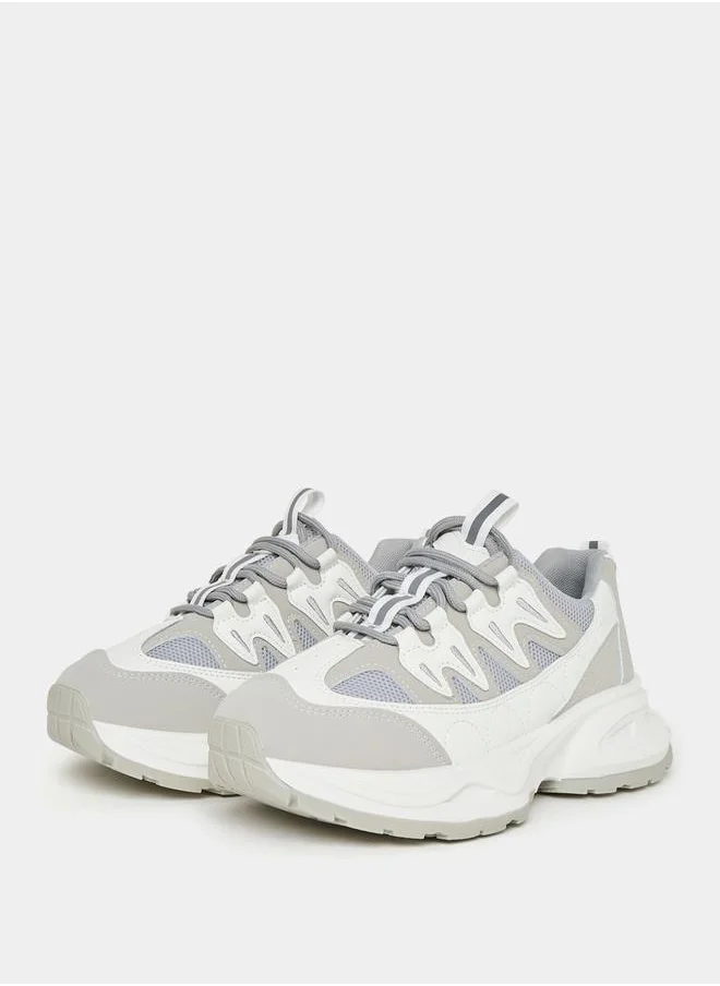 Styli Colorblock Lace Up Chunky Sneakers