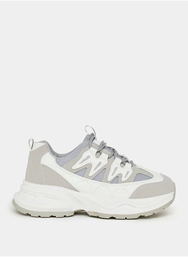 Styli Colorblock Lace Up Chunky Sneakers